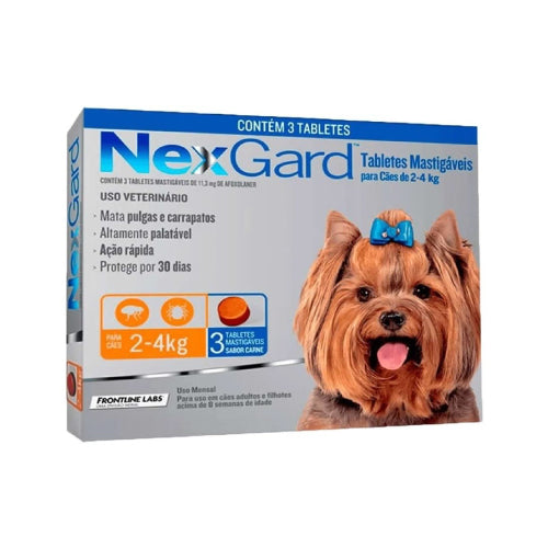 NexGard Perro 3 comprimidos 2-4 Kg.