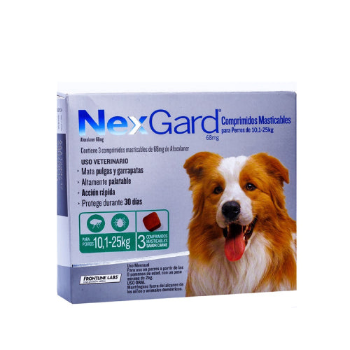 NexGard Perro 3 comprimidos 10-25 Kg.