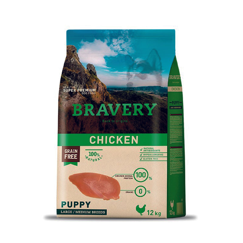 Bravery Chicken Puppy Large/Medium 12 kilos