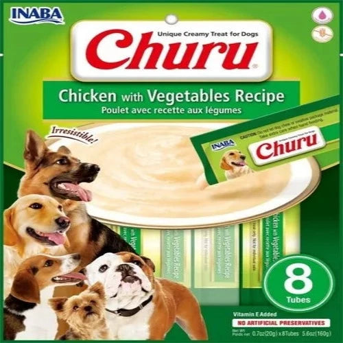 Churu Dog Chicken Vegetal 8 Tubos, 20 Gr.