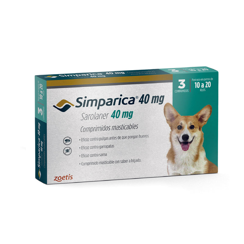 Simparica Perro 40 Mg 10-20 Kg 3 Comprimido